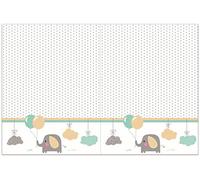 Procos 90651 - Mantel de plástico, diseño de Elefante, Color Blanco