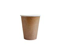 Procos 92118, Capacidad 200 ml, compostables, respetuosos con el Medio Ambiente, Desechables, Vasos de Papel, para Fiestas, Color marrón