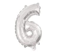 Procos 92472 - Globo con número de plata, tamaño 95 cm, helio, para cumpleaños, decoración, aniversario, fiesta