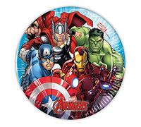 Procos 93485 - Platos de fiesta Mighty Avengers, tamaño 20 cm, 8 unidades, platos desechables de papel, cumpleaños infantiles, vajilla de fiesta, FSC® Mix