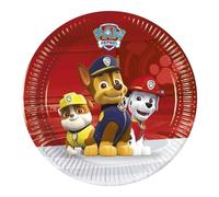 PROCOS 93487 - Platos de papel desechables de la Patrulla Canina listos para la acción, tamaño 20 cm, 8 unidades, vajilla para fiesta de cumpleaños infantil FSC® Mix