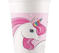 Procos 93759 - Vasos Unicorn Rainbow Colors, 200 ml, 8 unidades, FSC® Mix, vasos desechables, vasos de papel, cumpleaños, fiesta temática