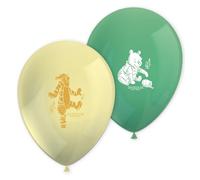 Procos 98438 Winnie The Pooh Tigger - Globos de látex, 8 unidades, diámetro 21 cm, impresos, verde, amarillo, globos de látex, decoración de cumpleaños