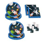 Procos DY10273856 - Rocket Space Party Set Pequeño, Platos, servilletas y Tazas, decoración de Mesa, decoración de cumpleaños