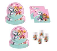 Procos DY10273867 - Paw Patrol Skye & Everest Party Set Pequeño, Platos, Vasos y servilletas, decoración de Mesa, decoración de cumpleaños