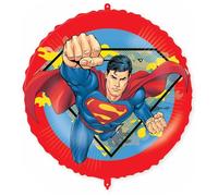 Procos Globo inflable de aluminio de Superman de diámetro aprox. 46 cm, helio, aire, globo, cumpleaños, regalo