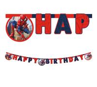 Procos - Guirnalda de cumpleaños Happy Birthday Spider-Man Crime Fighter de Papel FSC, 93868