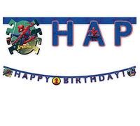 Procos - Guirnalda Happy Birthday de Spiderman, 2 m, talla única, multicolor, PR86856
