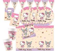 Procos Hello Kitty & Kuromi - Kit de fiesta (46 piezas, con banderines)