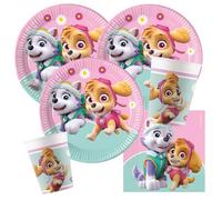 Procos Juego de 36 platos de papel de la Patrulla Canina Skye & Everest, vasos de papel, servilletas de cumpleaños infantiles