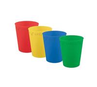Procos - Juego de vasos de plástico, 4 piezas, reutilizables, vajilla de fiesta para cumpleaños o fiesta temática, vaso para beber