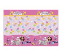 Procos Mantel de casa de muñecas de Gabby temático de cumpleaños infantil, rectangular, multicolor, 120 x 180 cm, material mezcla de poliéster, lavable, para fiestas temáticas y eventos infantiles
