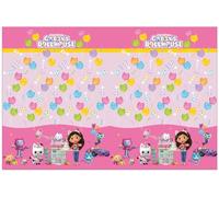 Procos Mantel de casa de muñecas de Gabby temático de cumpleaños infantil, rectangular, multicolor, 120 x 180 cm, material mezcla de poliéster, lavable, para fiestas temáticas y eventos infantiles