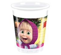 PROCOS- Masha and Bear vasos de plástico, Multicolor (Ciao Srl 86513)