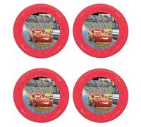 Procos - Plato Cars, plástico, 4 piezas, reutilizable, vajilla de fiesta para cumpleaños o fiesta temática, coches y vehículos