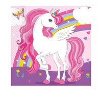 Procos - Servilletas de papel FSC Unicorn Rainbow Colors Party (33 x 33 cm, doble velo), 20 unidades, multicolor, 93760