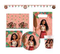 Procos - Set de fiesta Moana de varias piezas para cumpleaños infantiles o fiestas temáticas, decoración de mesa