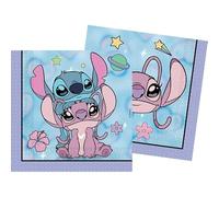 Procos Stitch Angel Servilletas 33 x 33 cm, 2 capas, paquete de 20, FSC, cumpleaños, fiesta temática