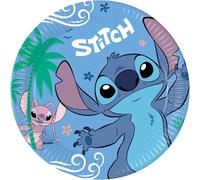 Procos – Platos de papel Stitch 23 cm, 8 uds, desechables, redondos, azul, personaje licenciado