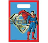 Procos Superman - Bolsas de plástico para fiestas (23 x 16,5 cm, 6 unidades), multicolor