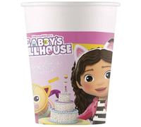 PROCOS Vasos de papel para fiestas de Gabby, diseño de casa de muñecas, 8 unidades, 200 ml