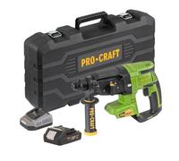 Procraft PHA40bb-c - Taladro percutor inalámbrico (20 V, 2,6 J | 1 batería de 2,0 Ah, cargador, maletín