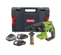 Procraft PHA40bb - Taladro percutor inalámbrico (20 V, 2,6 J | 2 baterías de 2,0 Ah, cargador, RHINO Toolcase