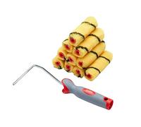 ProDec 11 mini rodillos de pintura tejidos de pelo medio de 4 pulgadas con marco de agarre suave para un acabado suave al pintar con pinturas de emulsión en paredes y techos interiores, 4".
