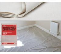 ProDec 12 pies x 9 pies Hoja de Algodón para Decoración, Protector de Alfombra - Paño Lavable, Escudo de Pintura, Hojas de Pintura, Hojas de Polvo para Muebles, Paño de Pintura