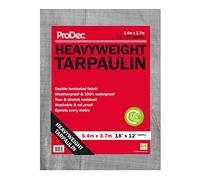 ProDec 18ft x 12ft / 5.4m x 3.7m Heavyweight Waterproof Double Laminated Multi Purpose Tarpaulin -Weatherproof, Reinforced Eyelets, Ideal for Construction, Covering Vehicles, Boats, As A Ground Sheet
