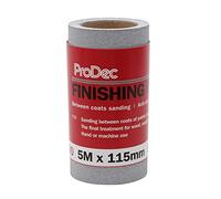 ProDec 5m Rollo de papel de lija de grano 400 superfino para el lijado entre capas y el lijado de automóviles - 115mm de ancho Rollo de papel de lija compatible con lijadoras a máquina y manuales
