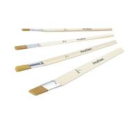ProDec Juego de 4 Pinceles sintéticos angulados para una aplicación precisa de la Pintura y líneas nítidas Ideal para Trabajos de Detalle, retoques, Marcos de Ventanas, Esquinas, áreas estrechas