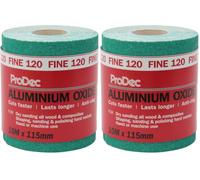 ProDec Rollo de 10 m de papel de lija abrasivo de óxido de aluminio verde de grano fino 120 para lijar madera, pintura, yeso, masilla, metal y más, 115 mm de ancho, compatible con lijadoras a máquina