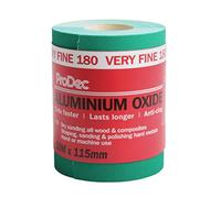 ProDec Rollo de 10 m de papel de lija abrasivo de óxido de aluminio verde de grano muy fino para lijar madera, pintura, yeso, masilla, metal y más, 115 mm de ancho, compatible con lijadoras a máquina