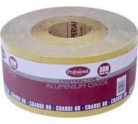ProDec Rollo de 50 m de papel de lija abrasivo de óxido de aluminio amarillo de grano grueso de 60 G para lijar madera, pintura, yeso, masilla, metal y más, 115 mm de ancho