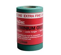ProDec Rollo de 5m Papel de lija verde de óxido de aluminio de grano extrafino de 240 G para lijar madera, pintura, yeso, masilla, metal y más, 115mm de ancho Compatible con lijadoras de máquina