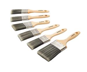 ProDec Trojan Juego de brochas sintéticas de 6 Piezas para Pintar con Pinturas de emulsión, Brillantes y satinadas en Paredes, techos, Madera y Metal - 2X brochas de 1,5, 3X de 2 y 1x de 3 Pulgadas