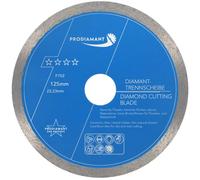 PRODIAMANT Disco de corte de diamante para azulejos y baldosas profesional 125 mm x 22,23 mm F702 ProRim no se rompe en azulejos y baldosas de gres porcelánico y piedra natural