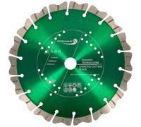 PRODIAMANT Disco de corte de diamante Premium Cóncavo Turbo 230mm x 22,2mm para Piedra Hormigón Corte en seco Disco de diamante