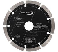 PRODIAMANT Disco de corte diamantado 125 mm x 22,2 mm abrasivo para asfalto, solado, hormigón ligero, hormigón fresco, arenisca y arcilla refractaria