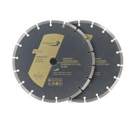 PRODIAMANT juego de 2 discos diamantados universales 230 x 22,2 mm hormigón, piedra, ladrillo 230mm disco diamantado segmento 7mm
