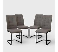 Produce Shop Altheon - Juego de 4 sillas de comedor acolchadas de diseño moderno - Beige