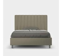 Produce Shop Cama francesa de plaza y media 120 x 190 con contenedor de piel sintética Agueda P - Marrón