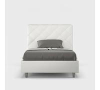 Produce Shop Cama matrimonial acolchada francesa 140 x 200 con contenedor moderno Priya F - Blanco