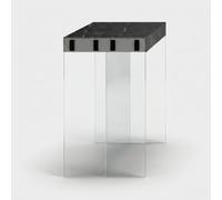 Produce Shop Consola extensible para ahorrar espacio, de cristal y melamina, 195 cm London - Efecto mármol negro