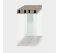 Produce Shop Consola extensible para ahorrar espacio, de cristal y melamina, 195 cm, London - Gris claro