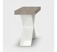 Produce Shop Consola extensible que ahorra espacio con patas blancas cruzadas Paris - Gris claro