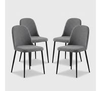 Produce Shop Gaelia - Juego de 4 sillas de comedor acolchadas suave al tacto con patas de metal - Gris claro