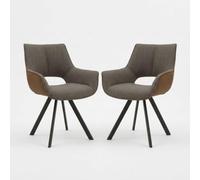 Produce Shop Juego de 2 sillas de comedor acolchadas para salón Olga - Beige