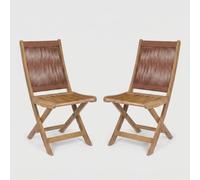 Produce Shop Juego de 2 sillas plegables de madera al aire libre Danubio - Rojo